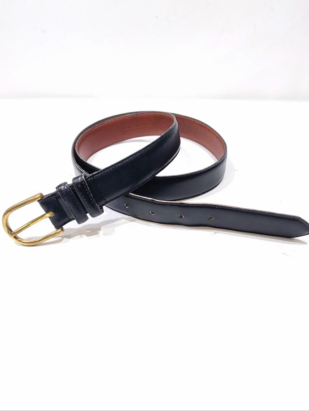 Vintage Coach 3858 Men's Black French Calfskin Leather Belt USA Brass Size 40